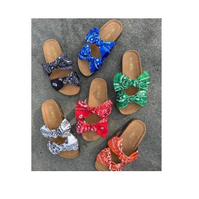 China Hot Sale Women Flat Slipper Bow Tie Beach Shoes Women's Platform Flats Ladies Casual Shoes for sale