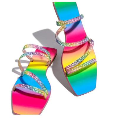 China New Diamond Sandal Flat Shoes Beach Sandals Women Shoes for sale