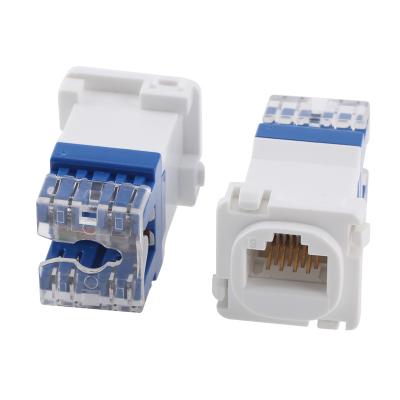 China Cat5e / Cat6 RJ45 Network Module , 180 Degree UTP Toolless Keystone Jack UK-1014 for sale