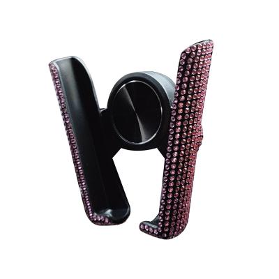 China Bling Bling Crystal Auto Adjustable Phone Holder Car Phone Holder Dashboard Vent Clip Bling Bling for sale