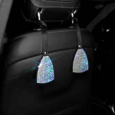 China Bling Bling Crystal Rhinestone Car Seat Headrest Crystal Turn Signal Hook Can Be Hidden For General Bag Bags Car Seat Hook for sale