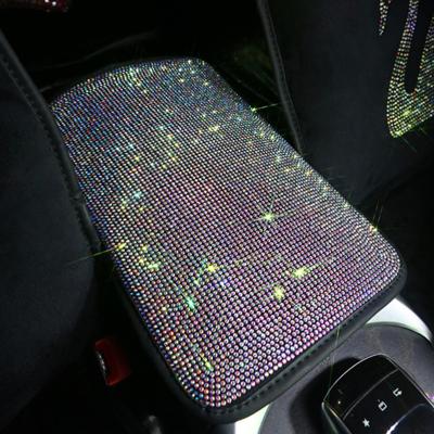 China Bling Bling Crystal Car Armrest Box Cover Bling Bling Center Console Protective Anti-Wear Auto Car Armrest Cover for sale