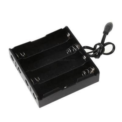 China Plastic + Metal 4x 18650 Battery Holder Storage Box Case With DC 5.5x2.1mm 4 Slot Power Jack Batteries Container for sale