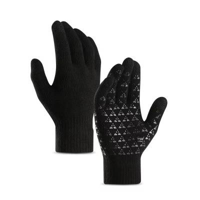 China OEM Windproof Custom Printed Logo Winter Gloves For Men And Women Anti-Slip Touch Screen Silicone Gel For High Quality for sale