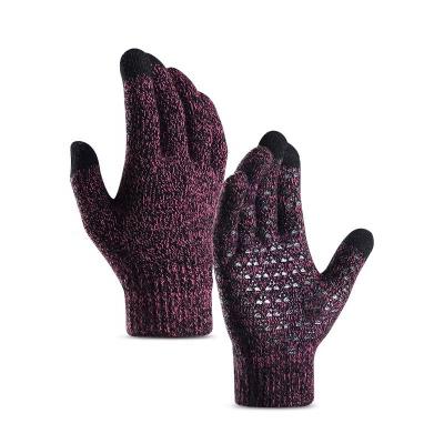 China Custom Made Amazon Touch Screen Gloves Winter Hot Selling Knitted Acrylic Knitted Mittens Windproof Manufacturing for sale