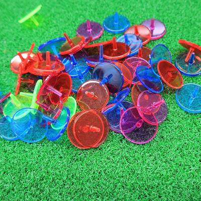 China Durable Hot Sales Plastic Clear Golf Ball Position Marker Mixed Colors Round Flat Golf Accessories Round Matching Color for sale