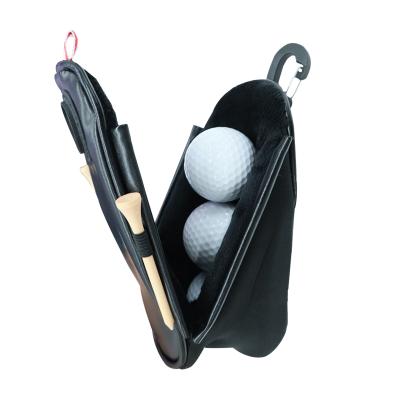 China Durable High Quality Outdoor Leather Waist Bag Golf Ball Pouch PU Leather Golf Accessories Customized Golf Ball Tote Bags for sale