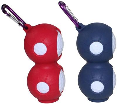 China Portable Manufacture Wholesales Golf Ball Holder Soft Silicone Clip Golf Accessories Clip For Carting Or Bagging For 2 Balls for sale