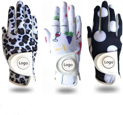 China Solf And Durable Hot Sales Golf Gloves With Ball Marker Custom Logo Men Women All Size Left Hands Synthetic Leather PU With Best Price for sale