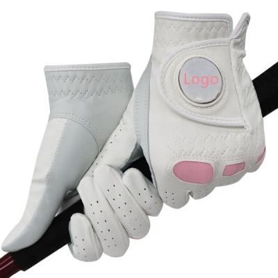 China Durable Wholesale Custom Solf and Left Hand Logo Women Golf Gloves Leather Fitted Right Handed Golfer All Weather Durable Grip Best Price for sale