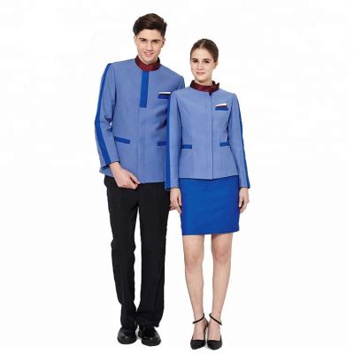 China Breathable Wholesale Receptionist Hotel Uniform For Reception Staff /waiter Uniform Design for sale