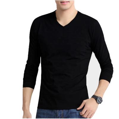 China Custom Online Shopping Guangzhou Cheap Comfortable Men's Clothing Plain Long Sleeve T-Shirts Anti-Shrink for sale