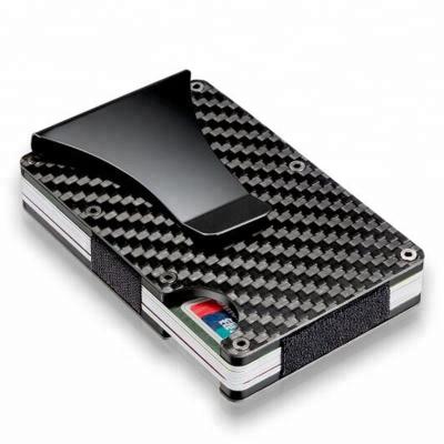 China Super Tasteful Ultra Thin Metal Style Wallet/RFID Blocking Credit Card Holder/Carbon Fiber Slim Card Case for Travel and Work for sale