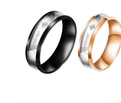 China Romantic Stainless Steel Ring For Women Rose Gold Fashion Amazon Daily Simple Sensitive Couples Silver Ring Jewelry for sale