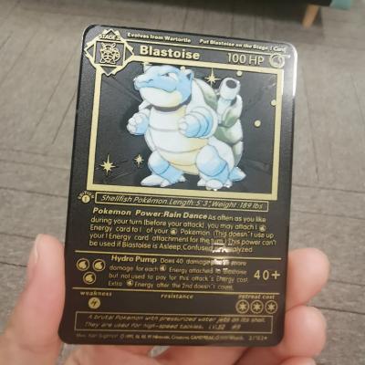 China Best Selling Europe Product Charizard Blastoise Venusaur Gold Metal In 2021 Playing VMAX Cards 1st New First Edition Trading Card Game for sale