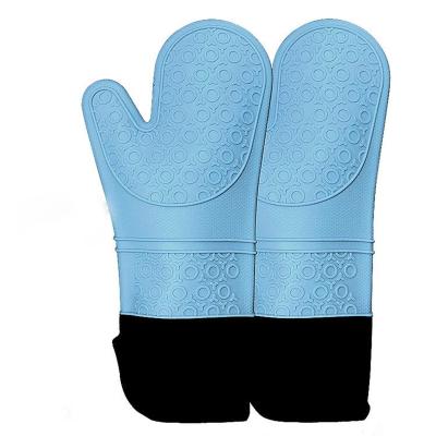 China High Temperature Resistant Silicone Long Oven Gloves Heat Resistant Pot Holders Embroidered Oven Mitts High Quality Extra for sale