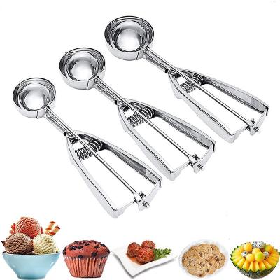 China Sustainable High Quality Stainless Steel Ice Cream Scoop With Non-Stick Trigger Release Surface for sale