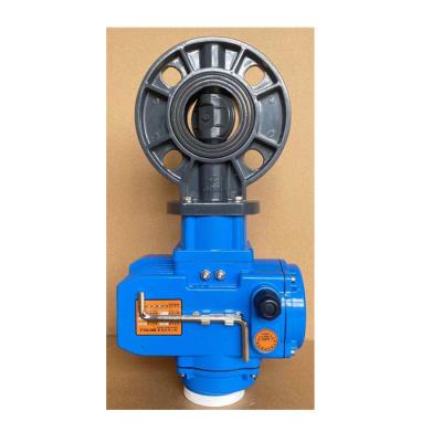 China General 4-20mA 1-10V on off type AC220V DC24V upvc pph butterfly valves electric motorized ball valves for sale