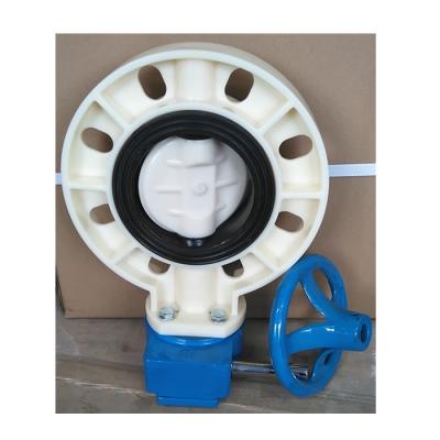 China Factory Wholesale General ATA 63mm to 315mm Handle Gearbox Steering Wheel ABS PPH UPVC FRPP Manual Level White Butterfly Valves for sale