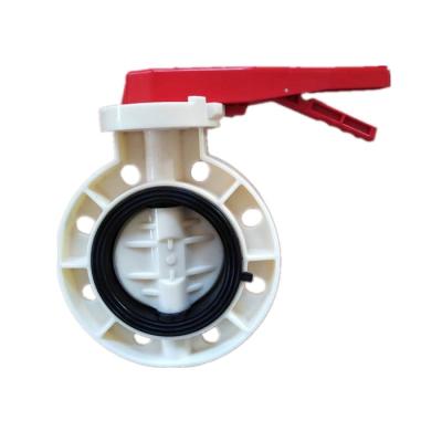 China Factory Wholesale White Body ISO Gearbox ABS PPH UPVC FRPP Manual Level Plastic Wafer Valves for sale