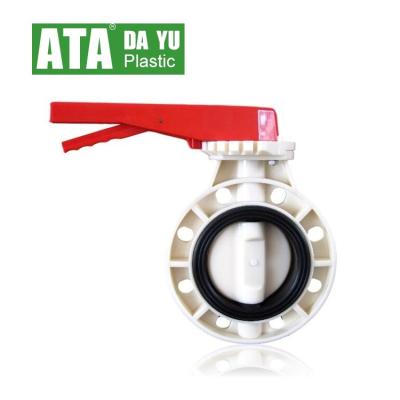 China 8inch pn10 General Body White ABS Handle Valves Plastic Butterfly Valve Type for sale