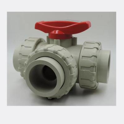 China General Ball Rotating 360 Degree Angle Hot Cast Ends 50mm PPH 3 Way Ball Valve for sale