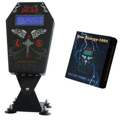 China Double Adjustable Tattoo Power Supply With Plastic PVC Shell Black for sale