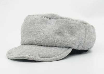 China Winter Gray Soft Cotton Military Cap Adjutable Soft Brim , Fashionable Caps For Men for sale