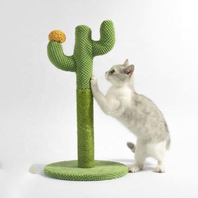 China Wholesale Wooden Fashion Home Viable Shape Cat Scratcher Cat Scratcher Wooden Style Cat Tree Pink for sale