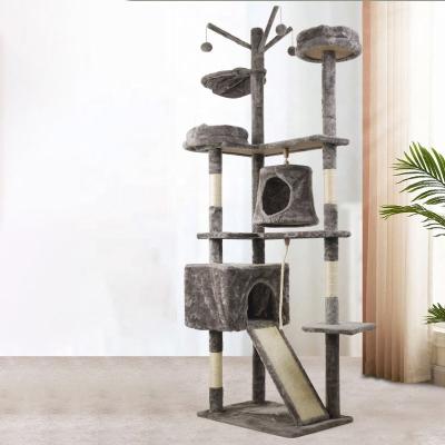 China Extra Large Stocked Cat Tree Tower Condo Furniture Multi-Level With Sisal Covered Scratching Posts 2 Larger Plush Accommodations For Kittens for sale