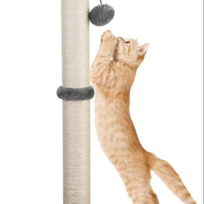 China Durable Large Cat Scratching Post, Cat Claw Scratcher with Hanging Ball, Durable Cat Furniture with Sisal Rope for sale