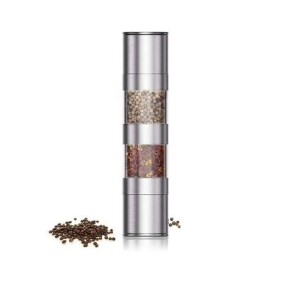 China Wholesale Stainless Steel Viable 2 in 1 Manual Salt and Pepper Mill Grinder for sale