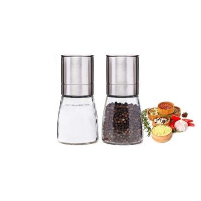 China Factory Direct Sale Hot Viable Stainless Steel Salt Glass Pepper Grinder Set for sale