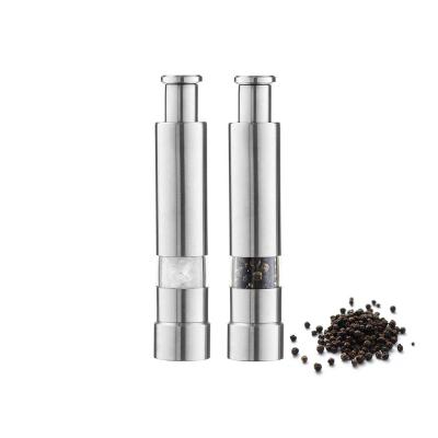 China Factory Sale Viable Mini Stainless Steel Manual One Handed Inch Spice Salt Pepper Mill for sale