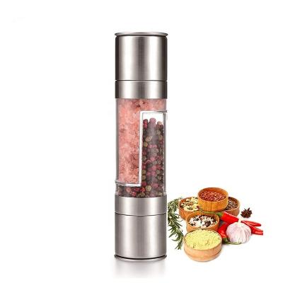 China Amazon Sustainable Hot Selling Stainless Steel Manual 2 In 1 Salt And Pepper Mill for sale