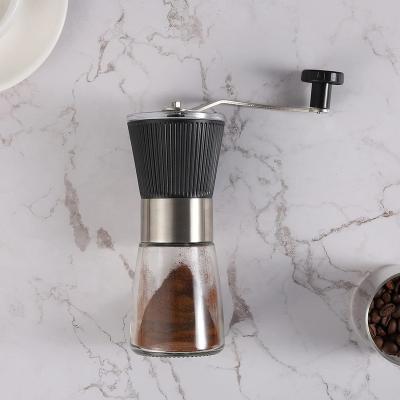 China 2021 Viable New Manual Stainless Steel Glass Coffee Grinder With Washable Ceramic Burr Core for sale