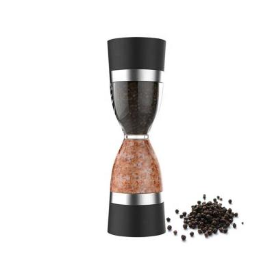 China Low MOQ Sustainable Factory Sale Stocked Plastic 2 In 1 Salt And Pepper Grinder for sale