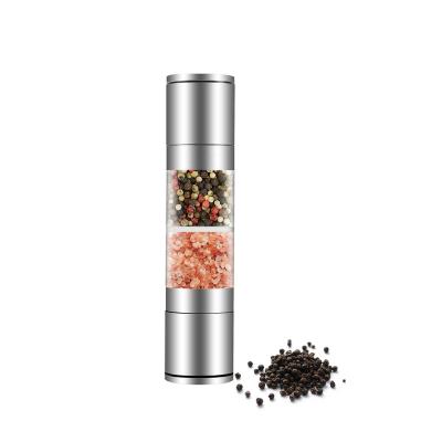 China Viable Manufacturer Sale Mini BBQ Tools Stainless Steel Manual 2 In 1 Salt And Pepper Grinder With Adjustable Mechanism for sale