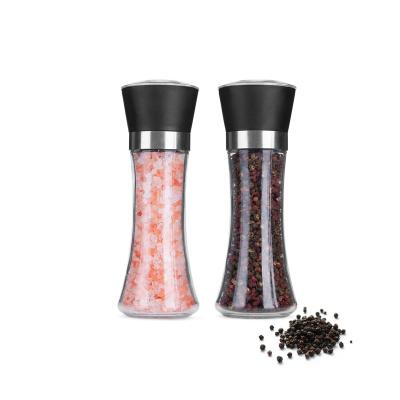 China Plastic Manual Grinder Stocked Viable Large Body Salt and Pepper Set for sale