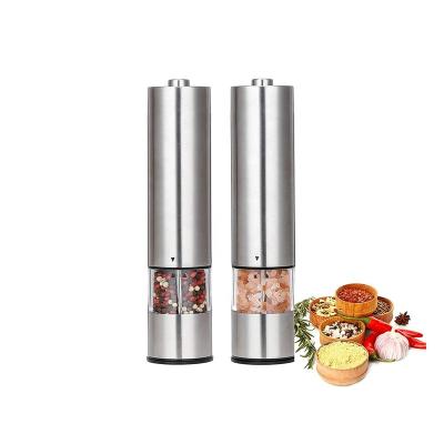 China Low MOQ Amazon Sustainable Sale Electric Salt And Pepper Grinder Mill Set With Adjustable Coarseness And LED Light for sale