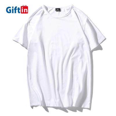 China Anti-Wrinkle Modal Short Sleeve White Solid Color White Plain Loosen Summer Oversized Lovers Men Women Unisex T-shirt for sale