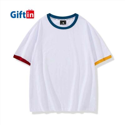 China Retro American 100% Short Sleeve Vintage Cotton Lovers Anti-Wrinkle Dropped Shoulder Round Neck White Unisex T-Shirt for sale