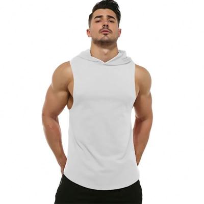 China Plain Wholesale Custom Mens Sports Muscle Sport Tank Top Gym Breathable High Quality Sleeveless Hoodie for sale