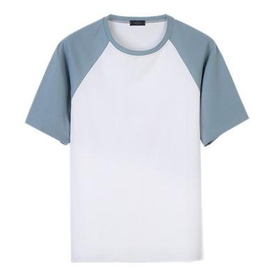 China Anti-pilling wholesale custom two color logo printing raglan sleeve t-shirt for sale