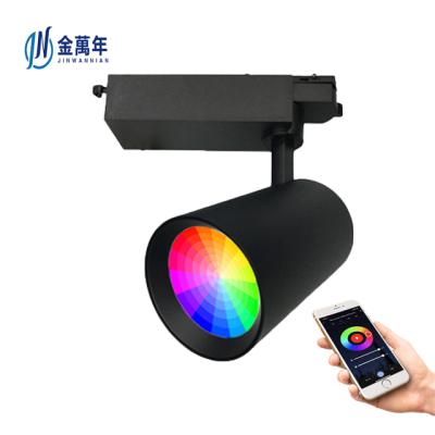 China Modern Dimmable TuYa WiFi Smart LED Track Lights COB 15W RGB+W 3000K 4000K LED Linear Track Light for sale