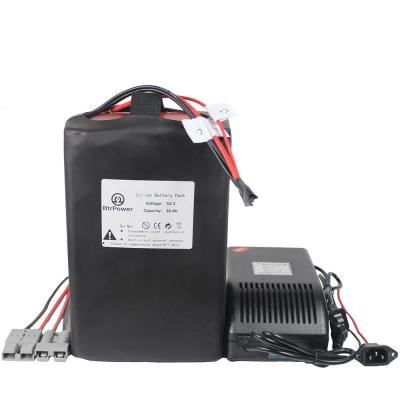 China E-bike E-scooter Factory Supply 52V 30ah Lithium Li-ion Battery Pack For Electric Bike Scooter Ebike Motor With 5ACharger BMS for sale