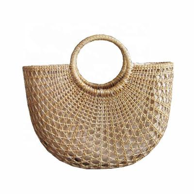 China 2020 Fashion NY Packing Women Handle Summer Handmade Natural Wholesale Fashion OEM Grass Straw Beach Bag for sale