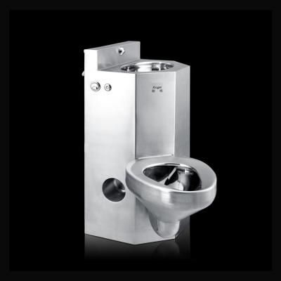 China Concealed Smart American Prison Toilet Oval Stainless Steel Toilet Sink Combination Cistern Type for sale