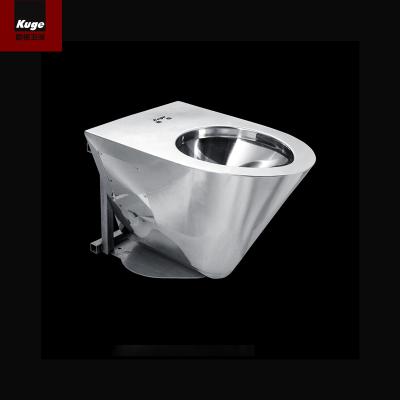 China Double-stream Weatern Style Wall Hung Toilet Pan Stainless Steel Prison Toilet Set Project High Quality Toilet for Prison for sale