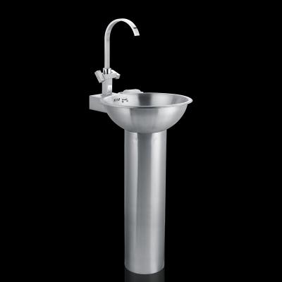 China Modern Made in China Stainless Steel Lavabo Portable Lab Sink with Tank Floor Standing Wash Basin for Outdoor for sale